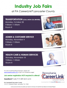 Industry Job Fairs - Mark Your Calendars! | PA CareerLink® of Lancaster ...